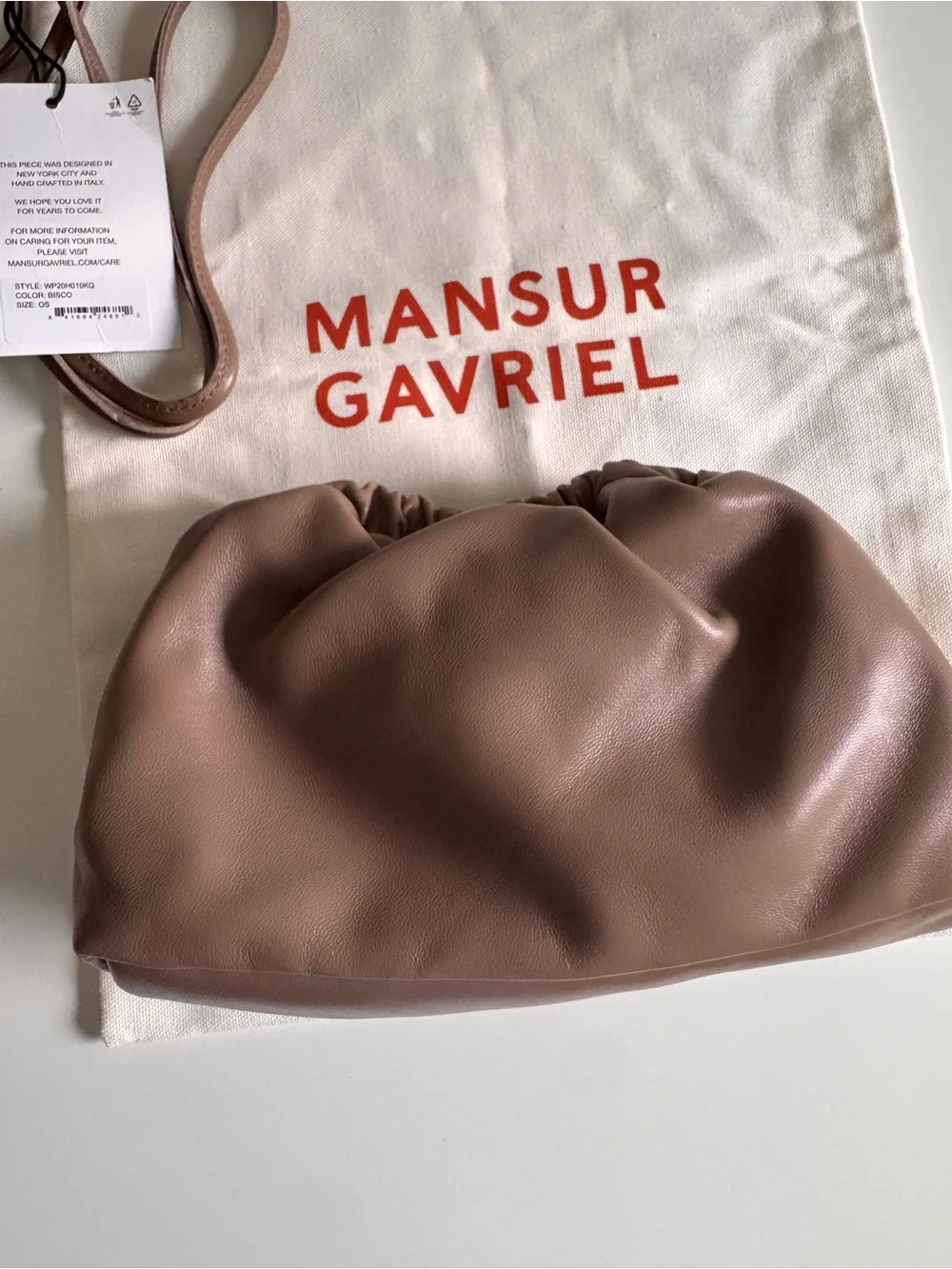 Mansur Gavriel Leather Mini Cloud Clutch, NWT